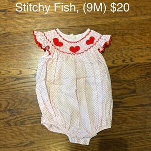 Stitchy Fish 9M Valentine’s Onesie